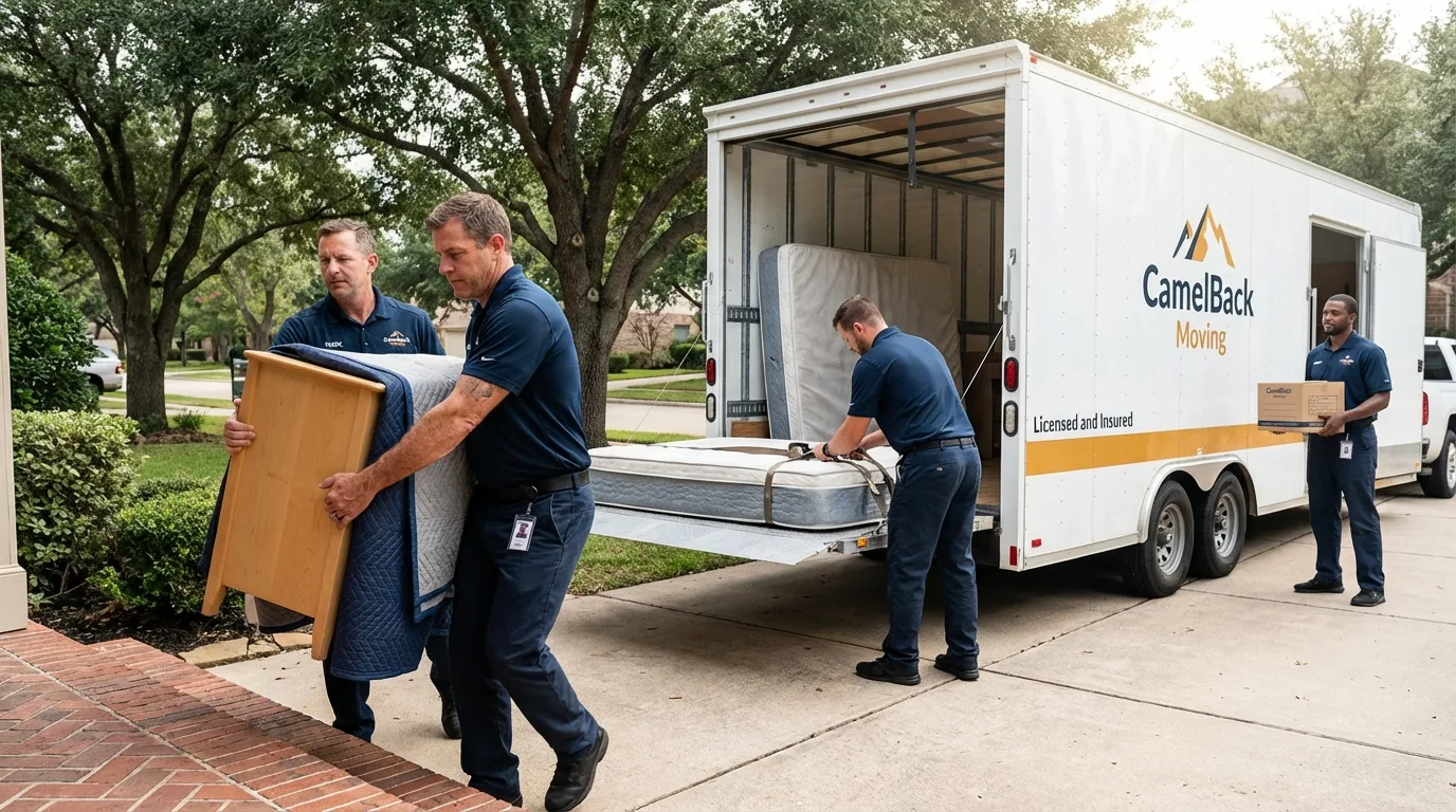 Crew loading residential truck for cross-state move from Englewood, NJ